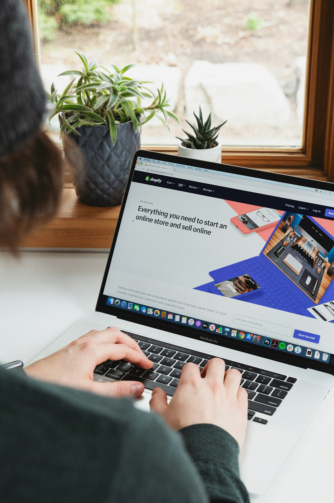 person taking online course